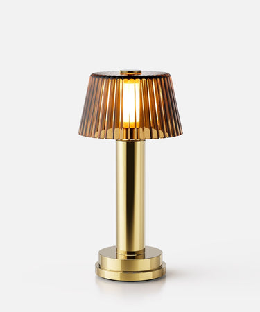 Victoria Glass rechargeable lamp by NEOZ – Brass with amber glass shade