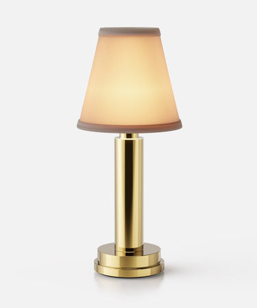 Victoria rechargeable lamp by NEOZ – Brass with cotton shade