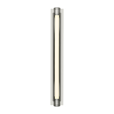 Visual Comfort Modern Capa LED vanity fixture in polished nickel finish installed vertically
