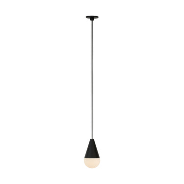 Cupola Alabaster Pendant Light by Visual Comfort with dome-shaped alabaster shade and nightshade black finish