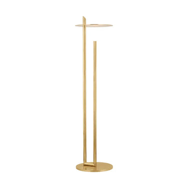 Kelly Wearstler brass floor lamp with rounded LED design and sculptural form