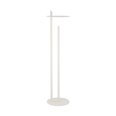 White 65-inch LED floor lamp with soft white finish and dimmer by Visual Comfort