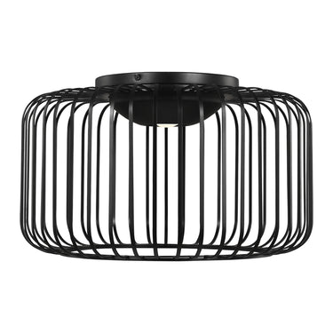 Flush mount LED ceiling fixture in black finish with integrated 3000K LED module