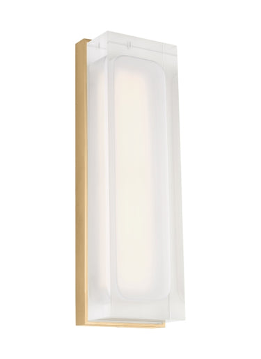 Milley 13 ADA-compliant LED wall sconce with crystal diffuser for modern homes and commercial spaces in natural brass
