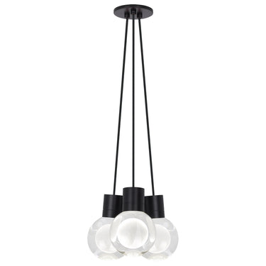 Black Mina 3-Light Chandelier by Visual Comfort Modern - Contemporary Dining Room Lighting