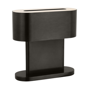 Elegant 12" bronze Wyllis lamp with alabaster diffuser, perfect for modern bedside or desk.