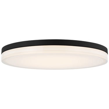 Wyatt 16 inch round flush mount ceiling light, nightshade black finish, diffused LED glow.
