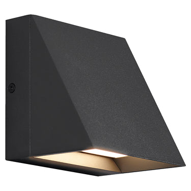 Black Pitch Architectural Outdoor LED Wall Light by Visual Comfort for Residential and Commercial Exteriors