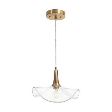 Vitzthum 11" Modern Glass Pendant Light in Brass