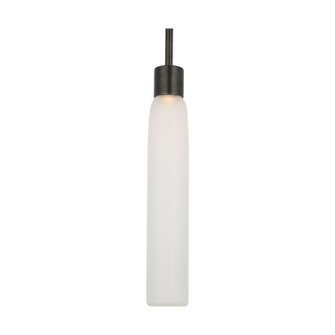 Visual Comfort Bronze Volver slim LED ceiling pendant with dimmable 2700K warm light