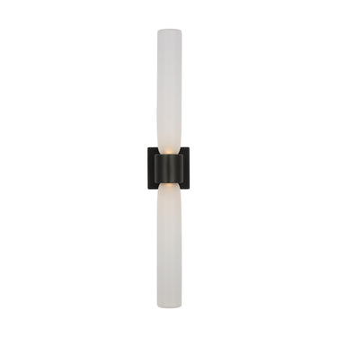 Volver double wall sconce large with integrated LED bromze finish for modern bedroom or hotel hallway lighting