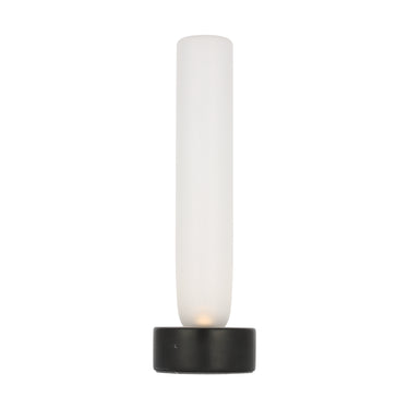 Black Volver small marble table lamp with integrated dimmable LED for modern bedroom lighting