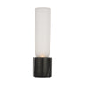 Volver Table Lamp by Visual Comfort with black marble base and etched glass shade for modern bedroom lighting