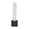 Volver medium LED wall sconce with bronze finish and etched glass shade for bedroom or bathroom lighting