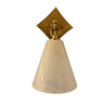 House of Troy Single brushed brass lantern sconce with white swirl glass shade