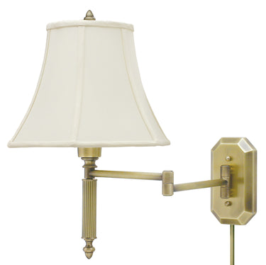 House of Troy Wall Swing Arm Lamp in Antique Brass