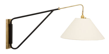 House of Troy Wall Swing Arm in Antique Brass with Black Accents