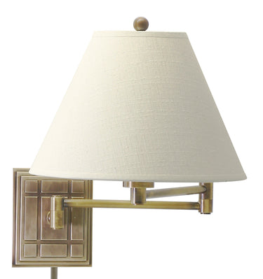 House of Troy Wall Swing Arm Lamp in Antique Brass