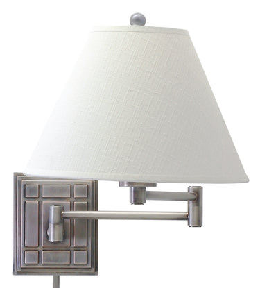 House of Troy Wall Swing Arm Lamp in Antique Silver