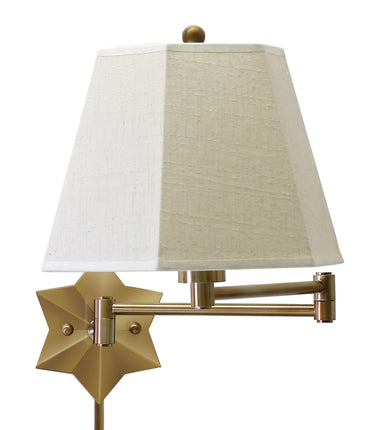 House of Troy Wall Swing Arm Lamp in Antique Brass