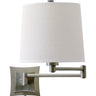 House of Troy Wall Swing Arm Lamp in Antique Silver