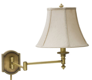 House of Troy Wall Swing Arm Lamp in Antique Brass