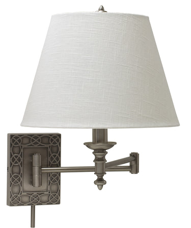 House of Troy Wall Swing Arm Lamp in Antique Silver