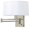 House of Troy Wall Swing Lamp in Polished Nickel with Full Range Dimmer