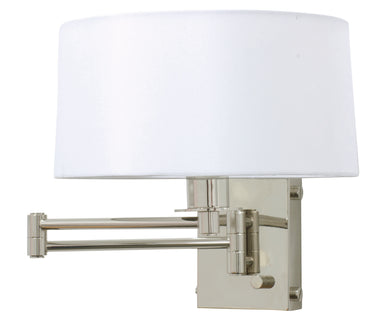 House of Troy Wall Swing Lamp in Polished Nickel with Full Range Dimmer