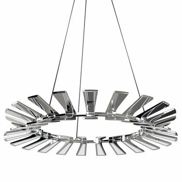 36” Modern Wedge LED Pendant Light for Homes and Commercial Spaces in Polished Chrome