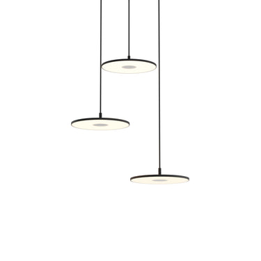 Koncept Yurei Circular 3 Pendant Light Matte Black No Lamp Shade