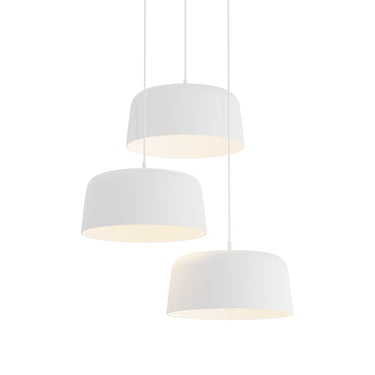 Koncept Yurei Circular 3 Pendant Light Matte White 14" Metal Shade Matte White