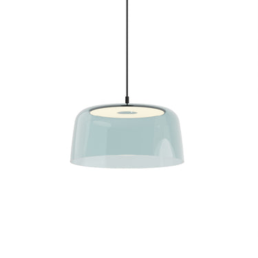 Koncept Yurei Pendant Light Matte Black 14" Acrylic Shade Blue