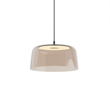 Koncept Yurei Pendant Light Matte Black 14" Acrylic Shade Tea Brown