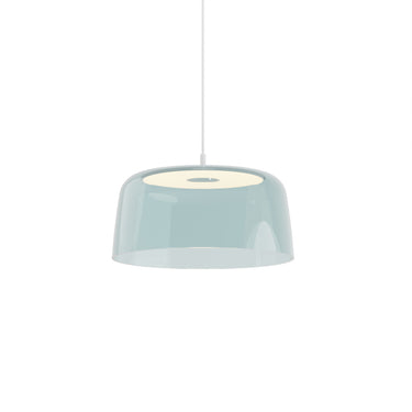 Koncept Yurei Pendant Light Matte White 14" Acrylic Shade Blue