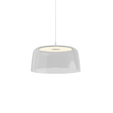 Koncept Yurei Pendant Light Matte White 14" Acrylic Shade Clear