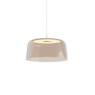 Koncept Yurei Pendant Light Matte White 14" Acrylic Shade Tea Brown