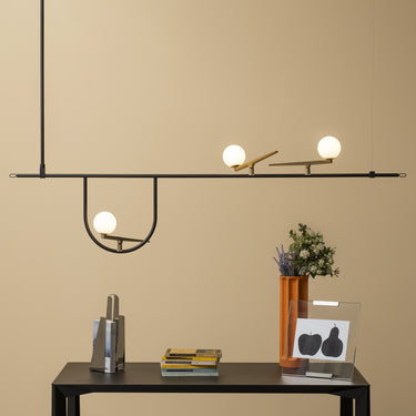 Artemide Yanzi SC1 LED Linear Suspension Light for modern residential dining rooms and commercial spaces