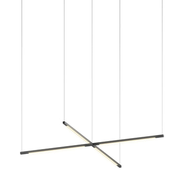 Z-Bar Cross Pendant LED ceiling light with four adjustable rotating bars