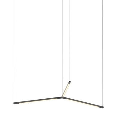 Z-Bar Trio modern LED linear pendant light in matte black with adjustable rotatable bars for kitchen islands