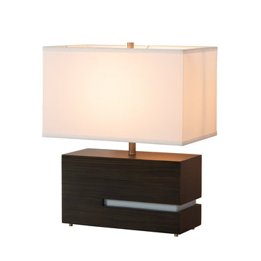 Nova Zen Reclining Table Lamp with Nightlight in Dark Brown shade, Brushed Nickel base, photo 1