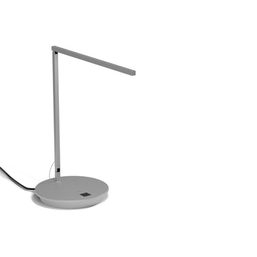 Koncept Z-Bar Solo Desk Lamp Gen 4 Daylight White Light Silver 9" Power Base USB AC Outlets