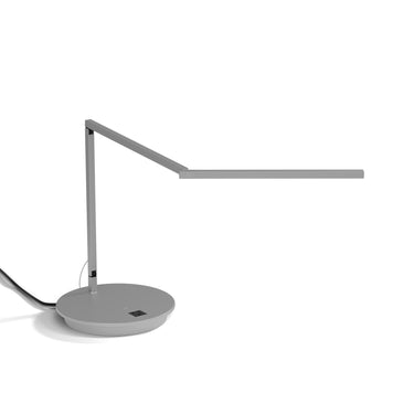 Koncept Z-Bar Mini Desk Lamp Gen 4 Daylight White Light Silver 9" Power Base USB AC Outlets