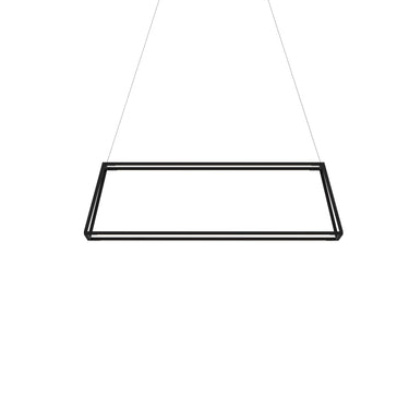 Koncept Z-Bar Pendant Rise Small Rectangle Soft Warm Matte Black 40" x 14" x 12"