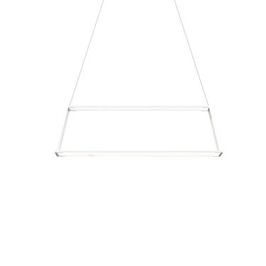 Koncept Z-Bar Pendant Rise Small Rectangle Soft Warm Matte White 40" x 14" x 12"