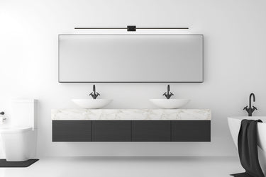 Koncept Z-Bar Wall Sconce Soft Warm Matte Black 48" Center Mount