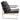 Zara leather armchair with gold metal frame in black genuine leather upholstery