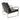 Contemporary Zara armchair in black genuine leather with polished gold frame