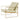 Contemporary Zara armchair in cream genuine leather with polished gold frame