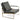 Zara leather armchair with gold metal frame in grey genuine leather upholstery
